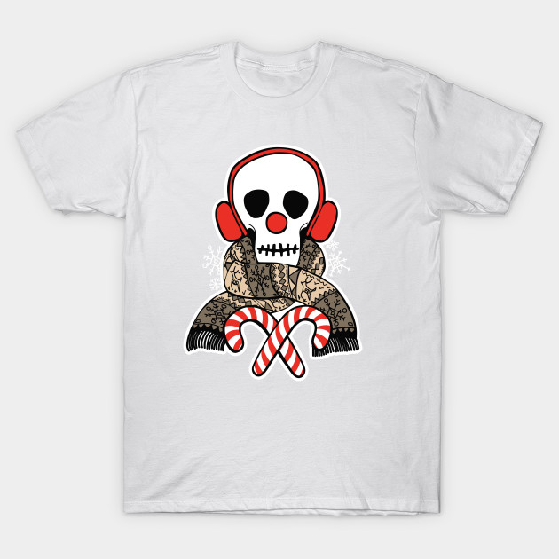 Stay Warm Holiday Skull T-Shirt-TOZ